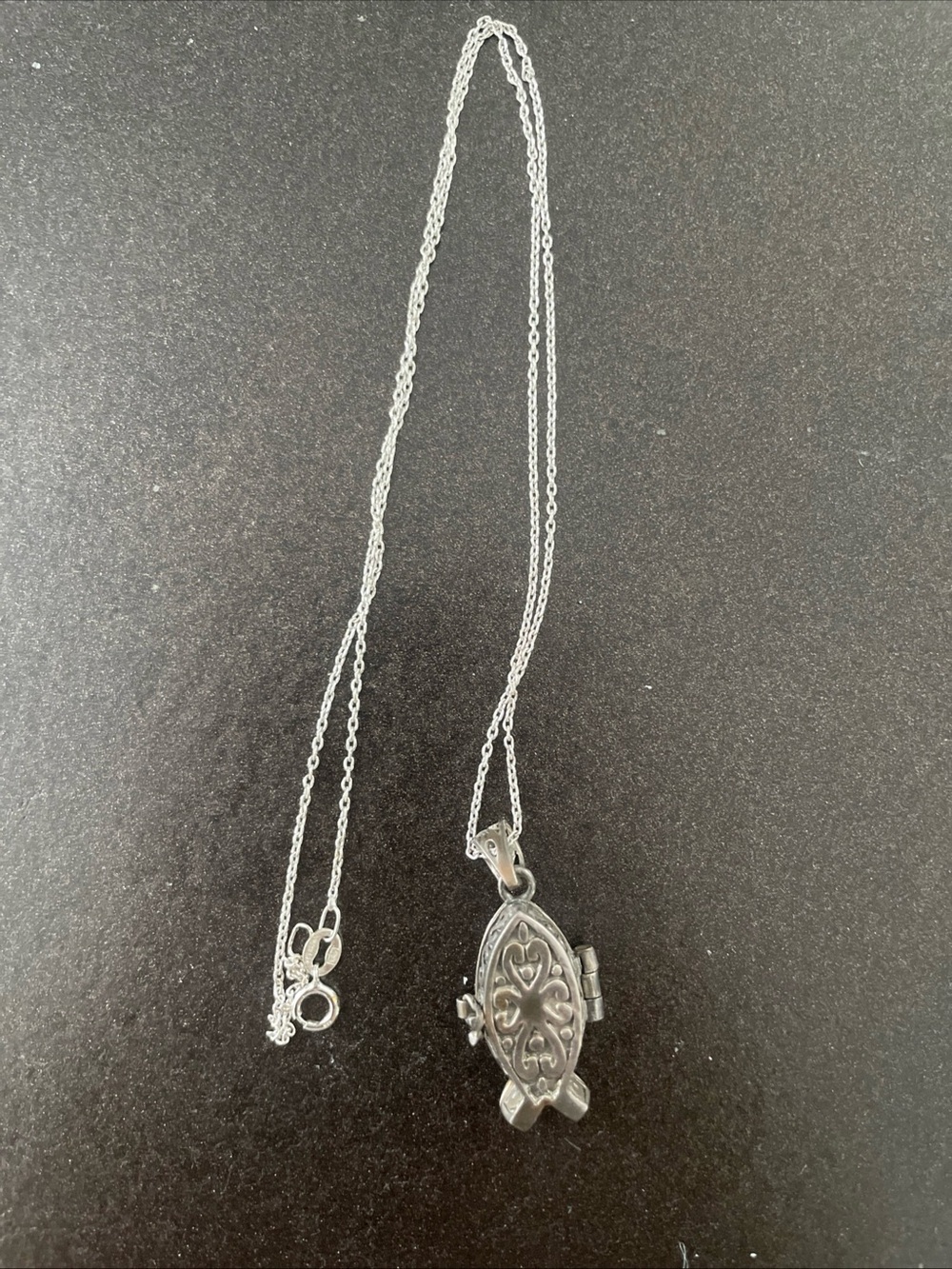 Sterling Silver cross Locket Necklace - Silver